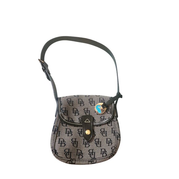 Dooney & Bourke NWOT Small Monogram Black and Gray Shoulder Bag - Picture 2 of 8